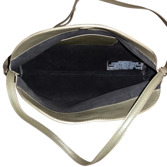 NEW Massimo Dutti Nappa Leather Olive Green Bag Handbag - Picture 6 of 7